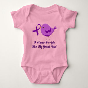 I Wear Purple For My Great Aunt Baby Bodysuit