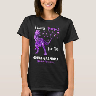 I Wear Purple For My Great Grandma Epilepsy Awaren T-Shirt