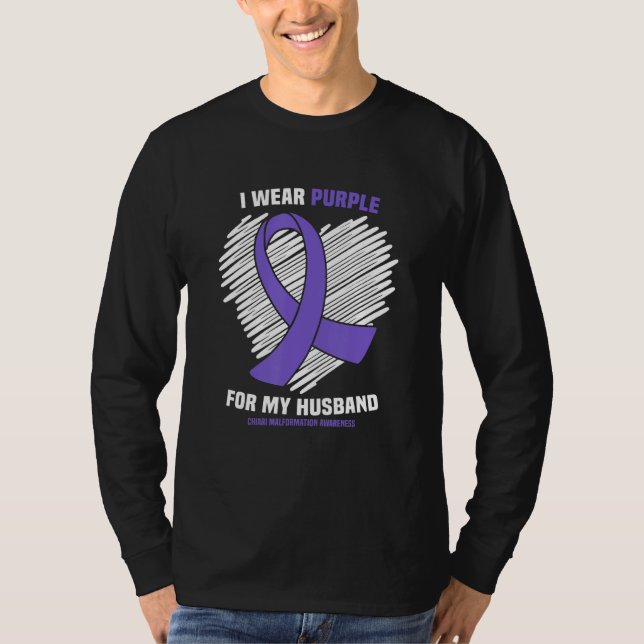 I Wear Purple For My Husband Chiari Malformation A T-Shirt (Front)