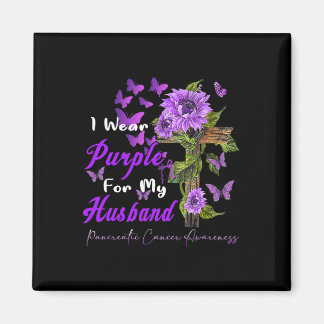 I Wear Purple For My Husbynd Pancreatic Cancer Awa Magnet