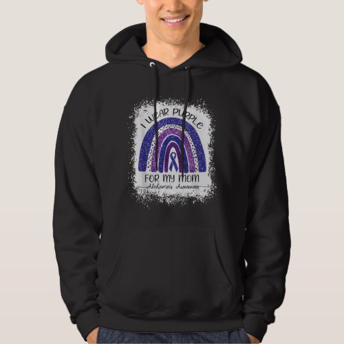 I Wear Purple For My Mom Alzheimers Awareness Boh Hoodie