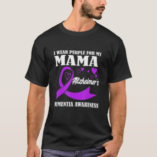 I Wear Purple For My Mom Alzheimer's Dementia Awar T-Shirt