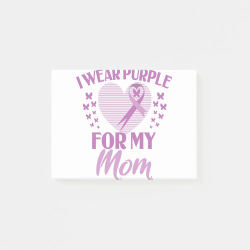 I Wear Purple for My Mom Alzheimers Disease Gift Post_it Notes