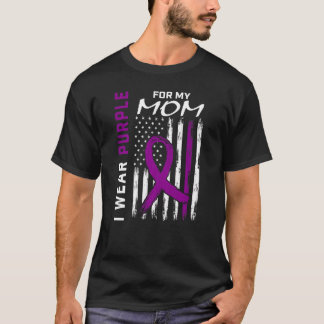 I Wear Purple For My Mom Epilepsy Awareness Americ T-Shirt