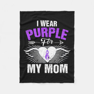 I Wear Purple For My Mom Epilepsy Awareness Costum Fleece Blanket