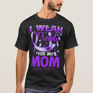 I Wear Purple For My Mom Lupus Awareness Butterfly T-Shirt