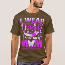 I Wear Purple For My Mom Lupus Awareness Butterfly T-Shirt