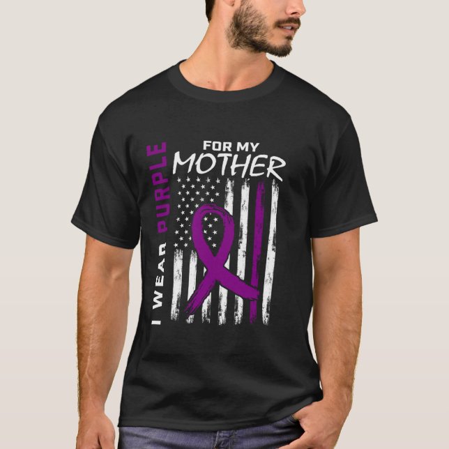 I Wear Purple For My Mom Mother Epilepsy Awareness T-Shirt (Front)