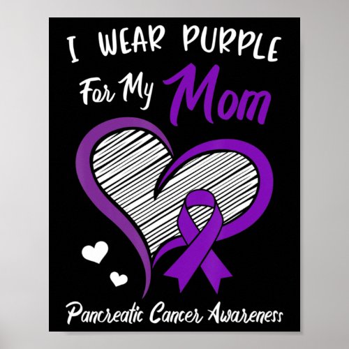 I wear Purple for my Mom Pancreatic Cancer Awarene Poster