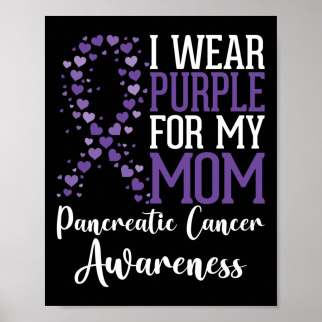 I wear Purple for my Mom Pancreatic Cancer Awarene Poster (Front)