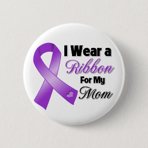 I Wear Purple For My Mom Pinback Button