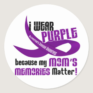 I Wear Purple For My Mom’s Memories 33 Classic Round Sticker