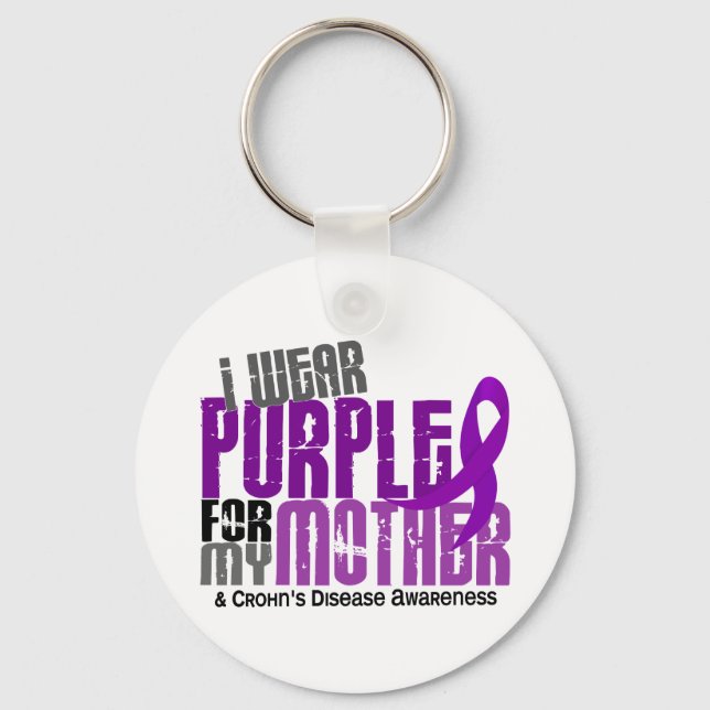 I Wear Purple For My Mother 6 Crohn’s Disease Keychain (Front)