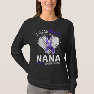 I Wear Purple For My Nana Alzheimer's Dementia Awa T-Shirt