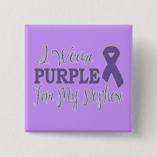 I Wear Purple For My Nephew (Purple Ribbon) Button
