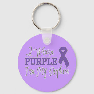 I Wear Purple For My Nephew (Purple Ribbon) Keychain