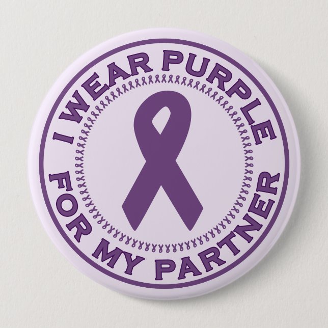 I Wear Purple For My Partner Button (Front)