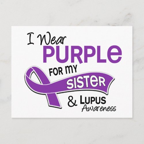 I Wear Purple For My Sister 42 Lupus Postcard