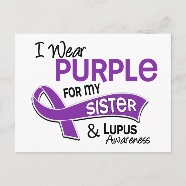 I Wear Purple For My Sister 42 Lupus Postcard (Front)