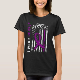 I Wear Purple For My Sister Alzheimers Awareness U T-Shirt