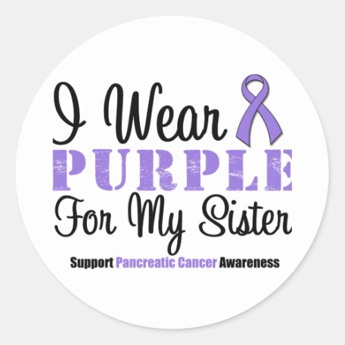 I Wear Purple For My Sister Classic Round Sticker