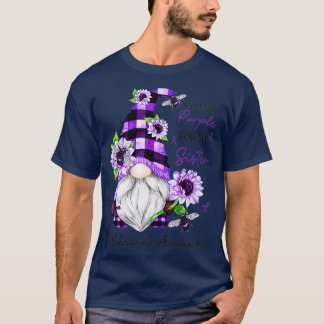 I Wear Purple For My Sister Gnome Alzheimers Aware T-Shirt
