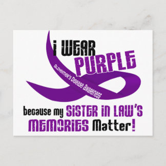 I Wear Purple For My Sister-In-Law’s Memories 33 Postcard