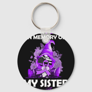 I Wear Purple For My Sister Overdose Awareness Mon Keychain