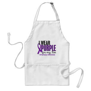 I Wear Purple For My Son 10 Epilepsy Adult Apron