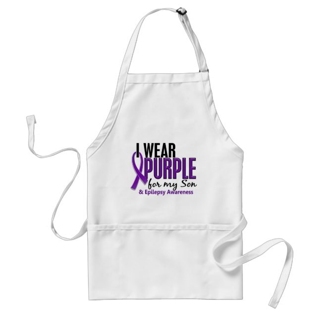 I Wear Purple For My Son 10 Epilepsy Adult Apron (Front)