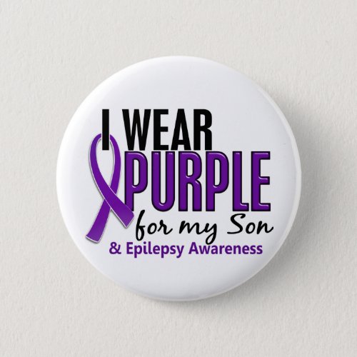 I Wear Purple For My Son 10 Epilepsy Pinback Button