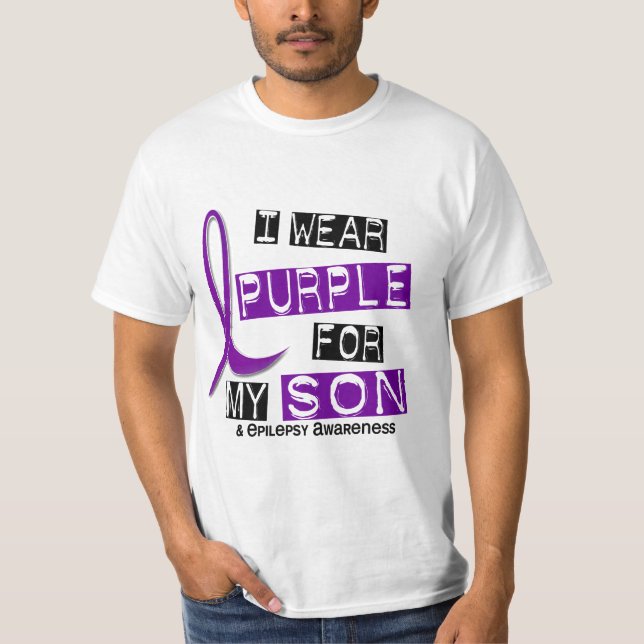 I Wear Purple For My Son 37 Epilepsy T-Shirt (Front)