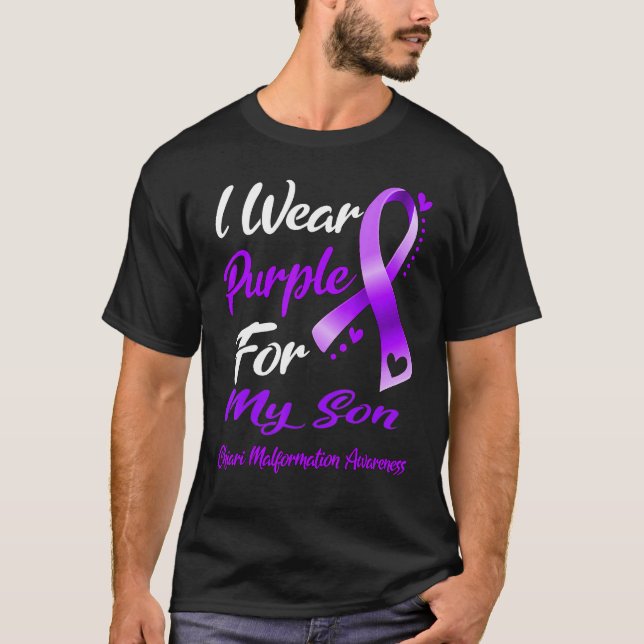 I Wear Purple For MY SON Chiari Malformation Aware T-Shirt (Front)