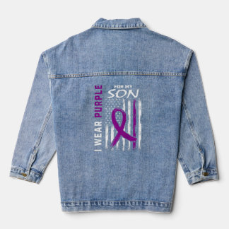 I Wear Purple For My Son Epilepsy Awareness Americ Denim Jacket