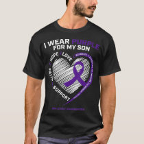 I Wear Purple For My Son Epilepsy Awareness Mom T-Shirt