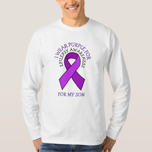 I Wear Purple for my Son  Epilepsy Awareness  T_Shirt