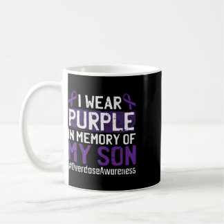 I Wear Purple For My Son Overdose Awareness Ribbon Coffee Mug