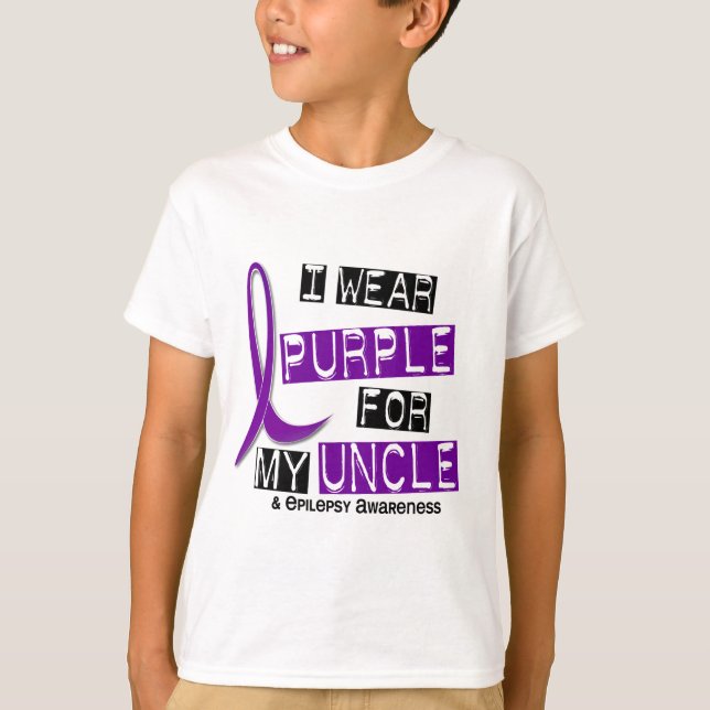 I Wear Purple For My Uncle 37 Epilepsy T-Shirt (Front)