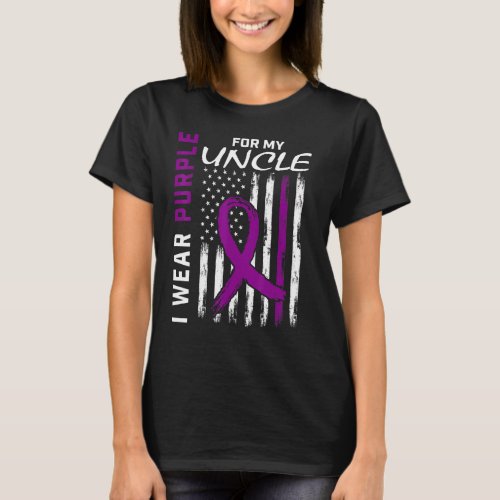I Wear Purple For My Uncle Epilepsy Awareness Amer T_Shirt