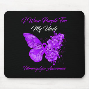 I Wear Purple For My Uncle Fibromyalgia Warrior 1  Mouse Pad