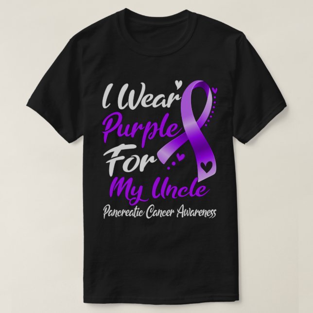 I Wear Purple For My Uncle Pancreatic Cancer Aware T-Shirt (Design Front)
