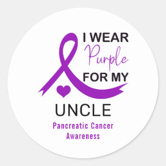 I Wear Purple For My Uncle Pancreatic Cancer Classic Round Sticker