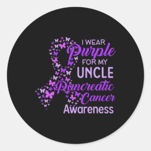 I wear Purple for my Uncle Pancreatic Cancer  Classic Round Sticker