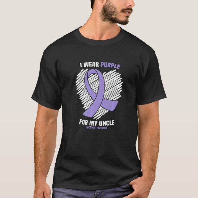 I Wear Purple For My Uncle Sarcoidosis Awareness T-Shirt (Front)