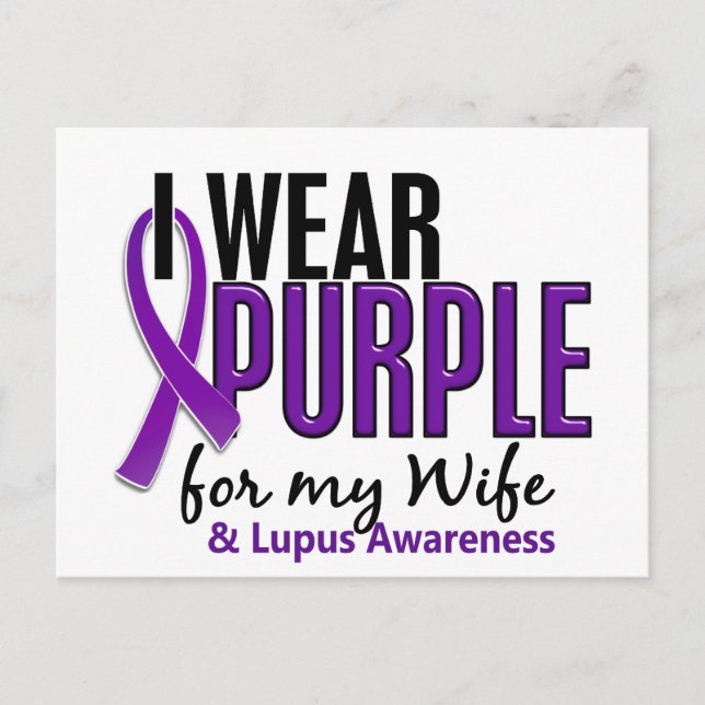 I Wear Purple For My Wife 10 Lupus Postcard (Front)