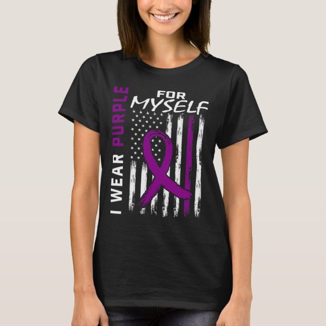 I Wear Purple For Myself Epilepsy Awareness Americ T-Shirt (Front)