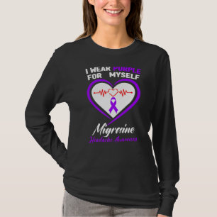 I Wear Purple For Myself Migraine Headache Awarene T-Shirt
