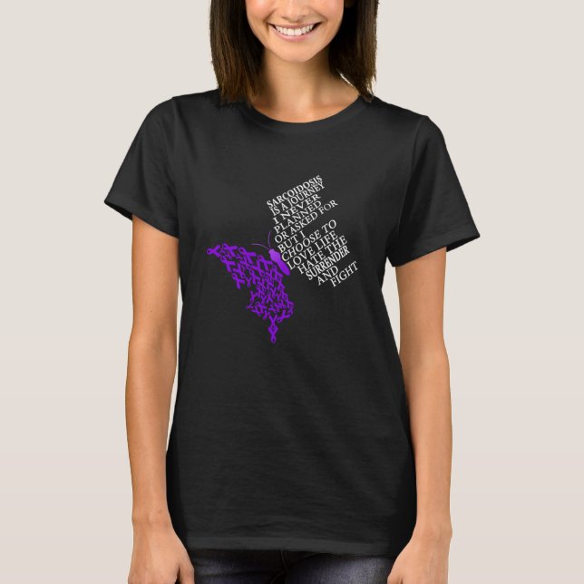 I Wear Purple For Sarcoidosis Awareness Warrior T-Shirt (Front)