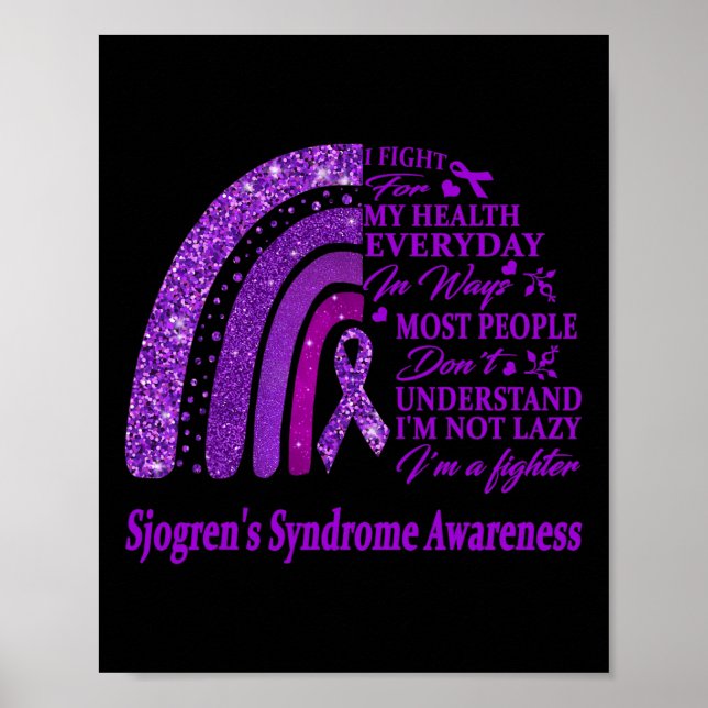 I Wear Purple For Sjogren's Syndrome Awareness War Poster (Front)