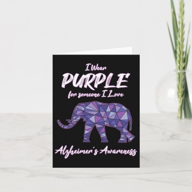 I Wear Purple For Someone I Love Heimerheimer Awar Card (Front)